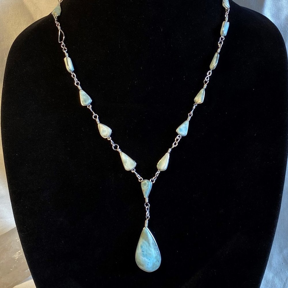 Artisan Sterling Wire and Blue Sky Jasper Necklace
